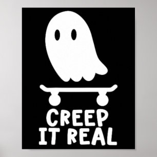 Lustige Grusel-Real-Geister-Skateboard-Skater-Faul Poster