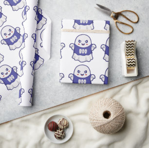 Lustige gruselige Geist-Illustrationsdesign Geschenkpapier