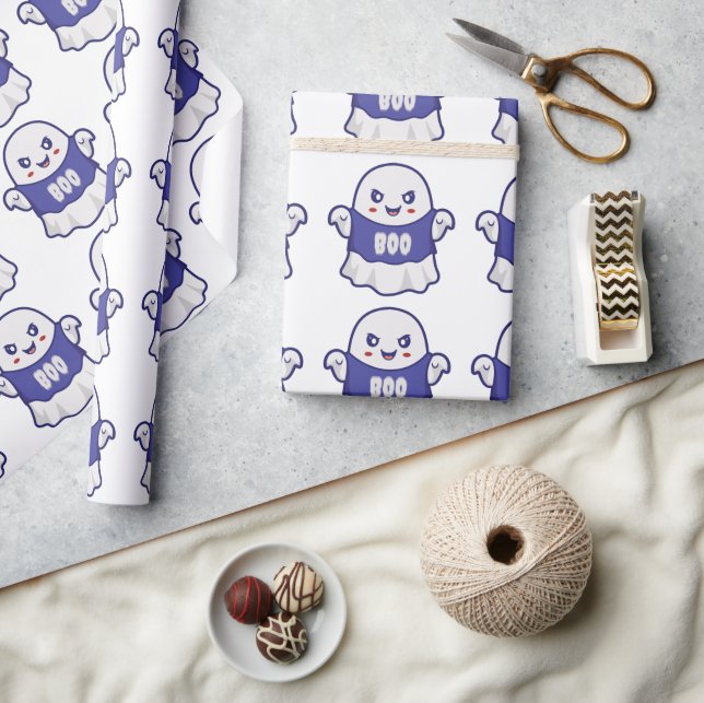 Lustige gruselige Geist-Illustrationsdesign Geschenkpapier (Kunsthandwerk)