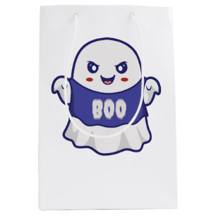 Lustige gruselige Geist-Illustrationsdesign Mittlere Geschenktüte