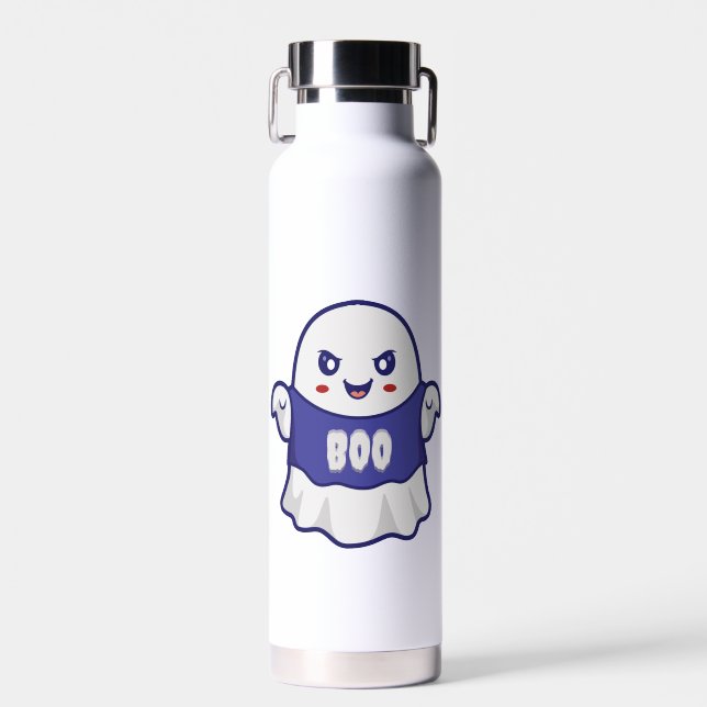 Lustige gruselige Geist-Illustrationsdesign Trinkflasche (Vorne)
