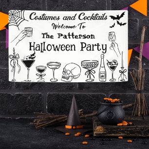Lustige Gruselige Halloween-Cocktailparty-Einladun Banner