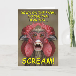 Lustige gruselige Huhn-Monster-Gruß-Karte Karte