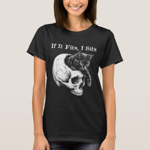Lustige gruselige Katze Wenn ich rein passe sitze T-Shirt