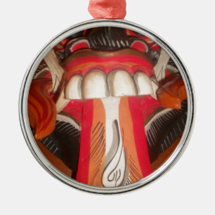Lustige Gruselige Seltsame Zunge Asiatisches Hall Silbernes Ornament