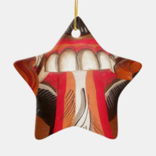 Lustige Gruselige Seltsame Zungen Halloween-Maske Keramikornament