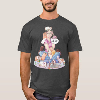 lustige Guinea-Schweine spielen mit einem Mädchen, T-Shirt