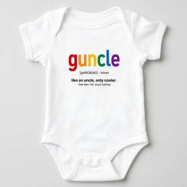 Lustige Guncle-Definition Regenbogen Baby Strampler (Von Creator hochgeladen)