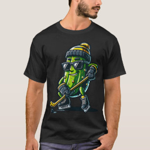 Lustige Gurke spielt Hockey Sport Humor Und T-Shirt