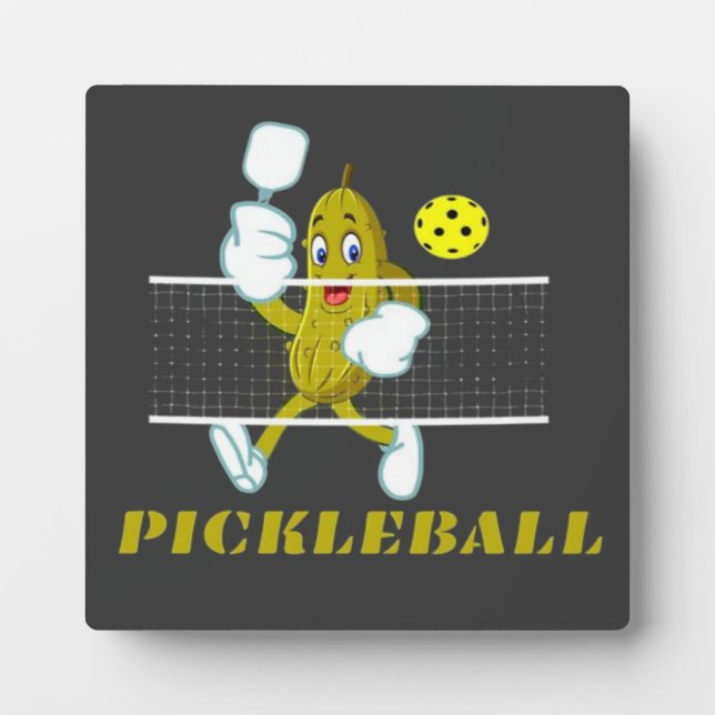 Lustige Gurke spielt Pickleball  Fotoplatte (Vorderseite)