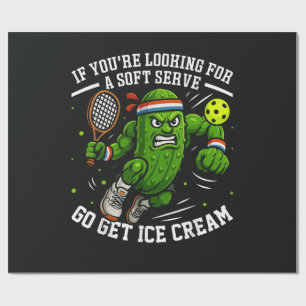 Lustige Gurke spielt Pickleball Geschenkpapier
