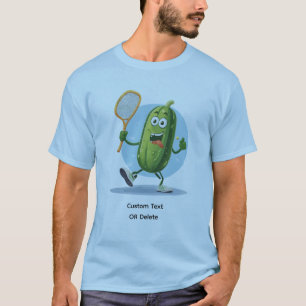 Lustige Gurke spielt Pickleball mit individuellem T-Shirt