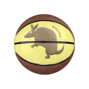 Lustige Gürteltier glückliche Cartoon-Illustration Mini Basketball