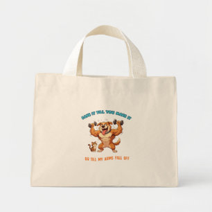 Lustige Gym-Hund-Tasche 'Tu so als ob, bis du es s Mini Stoffbeutel