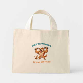 Lustige Gym-Hund-Tasche 'Tu so als ob, bis du es s Mini Stoffbeutel