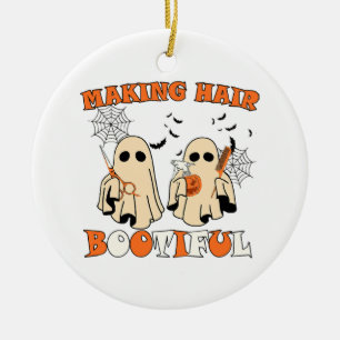 Lustige Haare machender Geister-Friseur Halloween Keramik Ornament