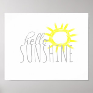 lustige hallo sonshine Zitat whimsical bemalte Son Poster