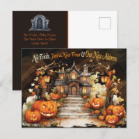Lustige Halloween-Adresse-Wechsel Ankündigung beim