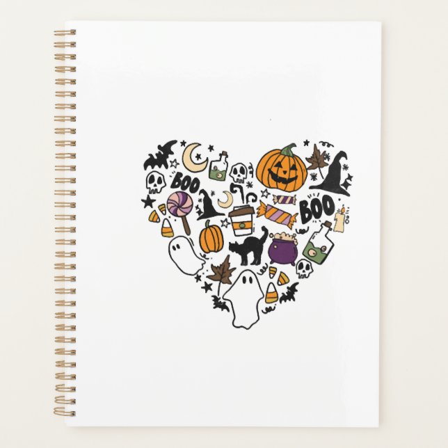 Lustige Halloween-Designs Halloween-Herz Planer (Vorderseite)
