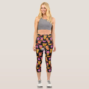 lustige Halloween-Fast-Food-Monster Capri Leggings