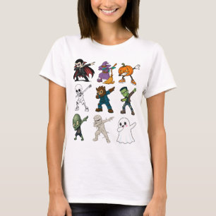 Lustige Halloween-Figuren Dabbing T-Shirt