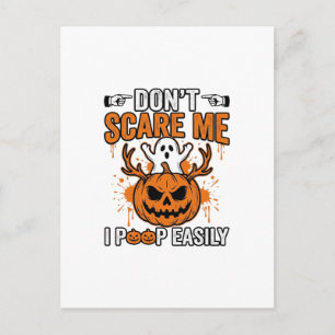 Lustige Halloween-Geist-Kürbis-Zitat-Vektor-Design Postkarte
