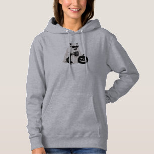 Lustige Halloween-Geist-Waschbär-Büroangestellter- Hoodie