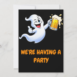 Lustige Halloween-Geister-Bier-Wortspiel-Party-Ein Einladung
