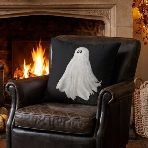 Lustige Halloween-Geister-Zeichnung der Vergangenh Kissen