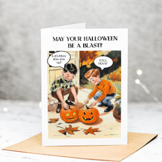 Lustige Halloween-Grußkarte für Erwachsene mit sar Dankeskarte