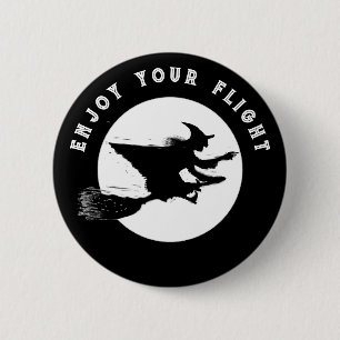 Lustige Halloween-Hexe Button