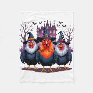 Lustige Halloween-Huhn-Hexe-unheimliche Saison Fra Fleecedecke