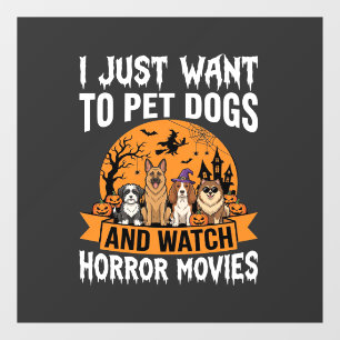 Lustige Halloween-Hunde-Horrorfilme-Vektor Fensteraufkleber