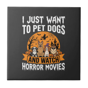 Lustige Halloween-Hunde-Horrorfilme-Vektor Fliese