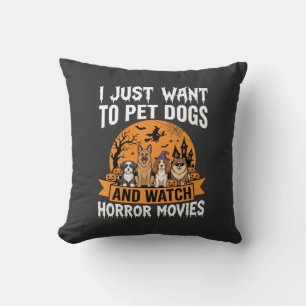 Lustige Halloween-Hunde-Horrorfilme-Vektor Kissen