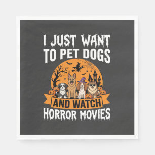 Lustige Halloween-Hunde-Horrorfilme-Vektor Serviette