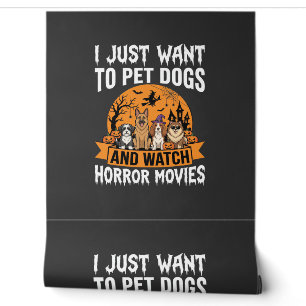 Lustige Halloween-Hunde-Horrorfilme-Vektor Tapete