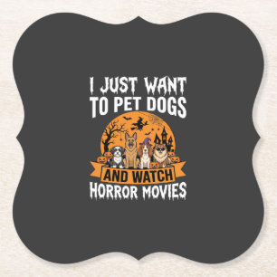Lustige Halloween-Hunde-Horrorfilme-Vektor Untersetzer