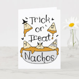 Lustige Halloween-Karte Gruselige Nachos Cartoon   Karte