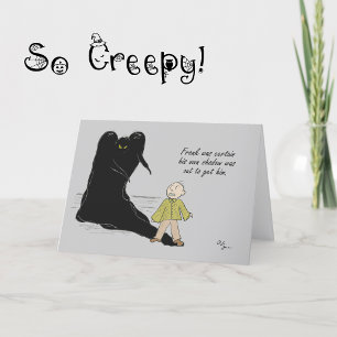 Lustige Halloween-Karte Gruseliger Schatten Cartoo Karte