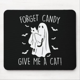 Lustige Halloween-Katze Geist Vergisst Süßigkeiten Mousepad