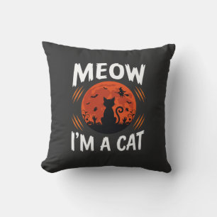 Lustige Halloween-Katze-Mond-Silhouette-Grafik Kissen