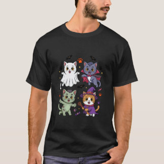 Lustige Halloween-Katzen in Kostümen T-Shirt