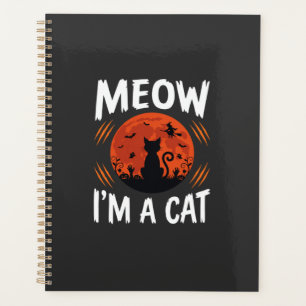Lustige Halloween-Katzen-Mond-Silhouette-Grafik Planer