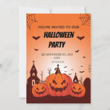 Lustige Halloween-Kostenparty-Einladung anpassbar