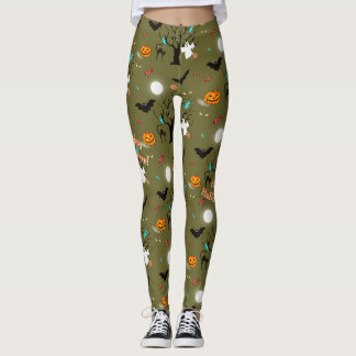 Lustige Halloween-Kreaturen und Süßigkeiten Leggings