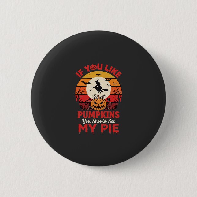 Lustige Halloween-Kürbiskuchen-Design_1 Button (Vorderseite)