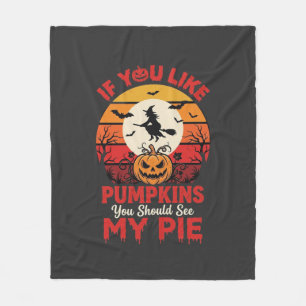 Lustige Halloween-Kürbiskuchen-Design_1 Fleecedecke