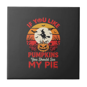 Lustige Halloween-Kürbiskuchen-Design_1 Fliese