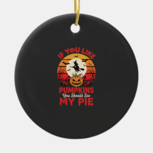 Lustige Halloween-Kürbiskuchen-Design_1 Keramik Ornament